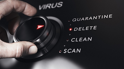 Securepoint Antivirus PRO as a Service. Antivirus dial is turned to delete