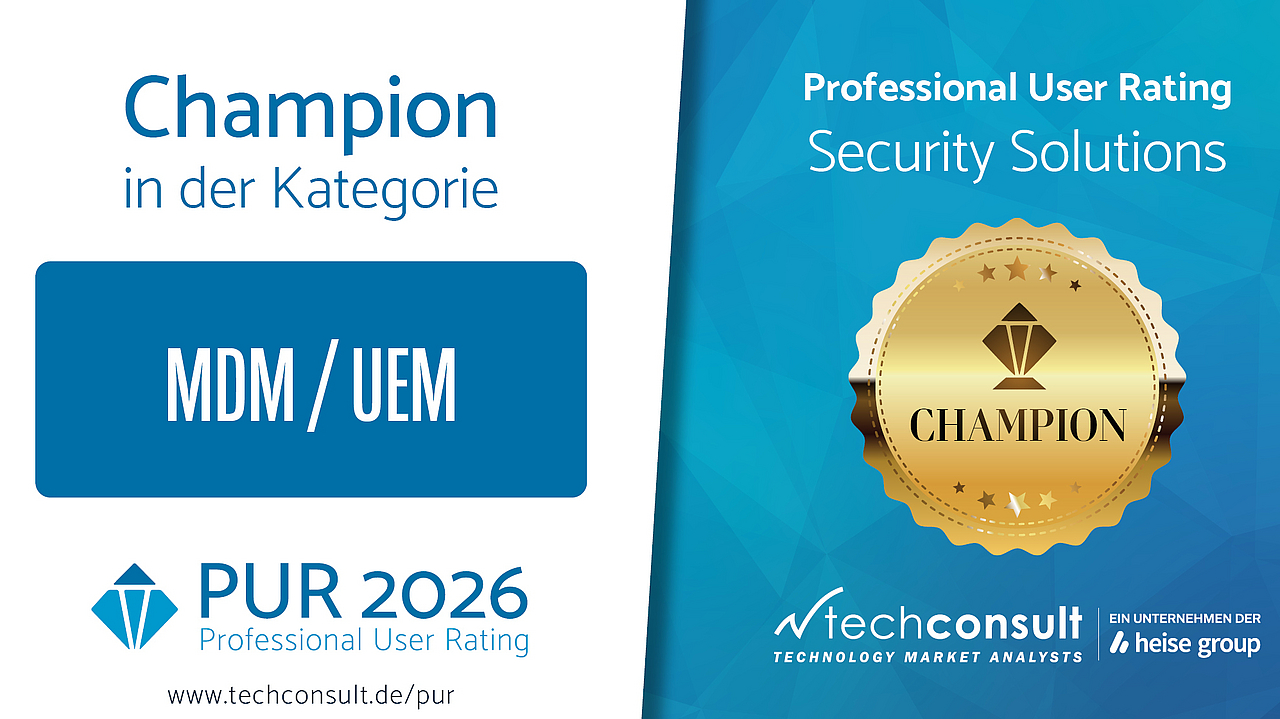 Champion 'MDM/ UEM' - PUR 2026 Auszeichnung: PUR Champion 'MDM/ UEM' 2026