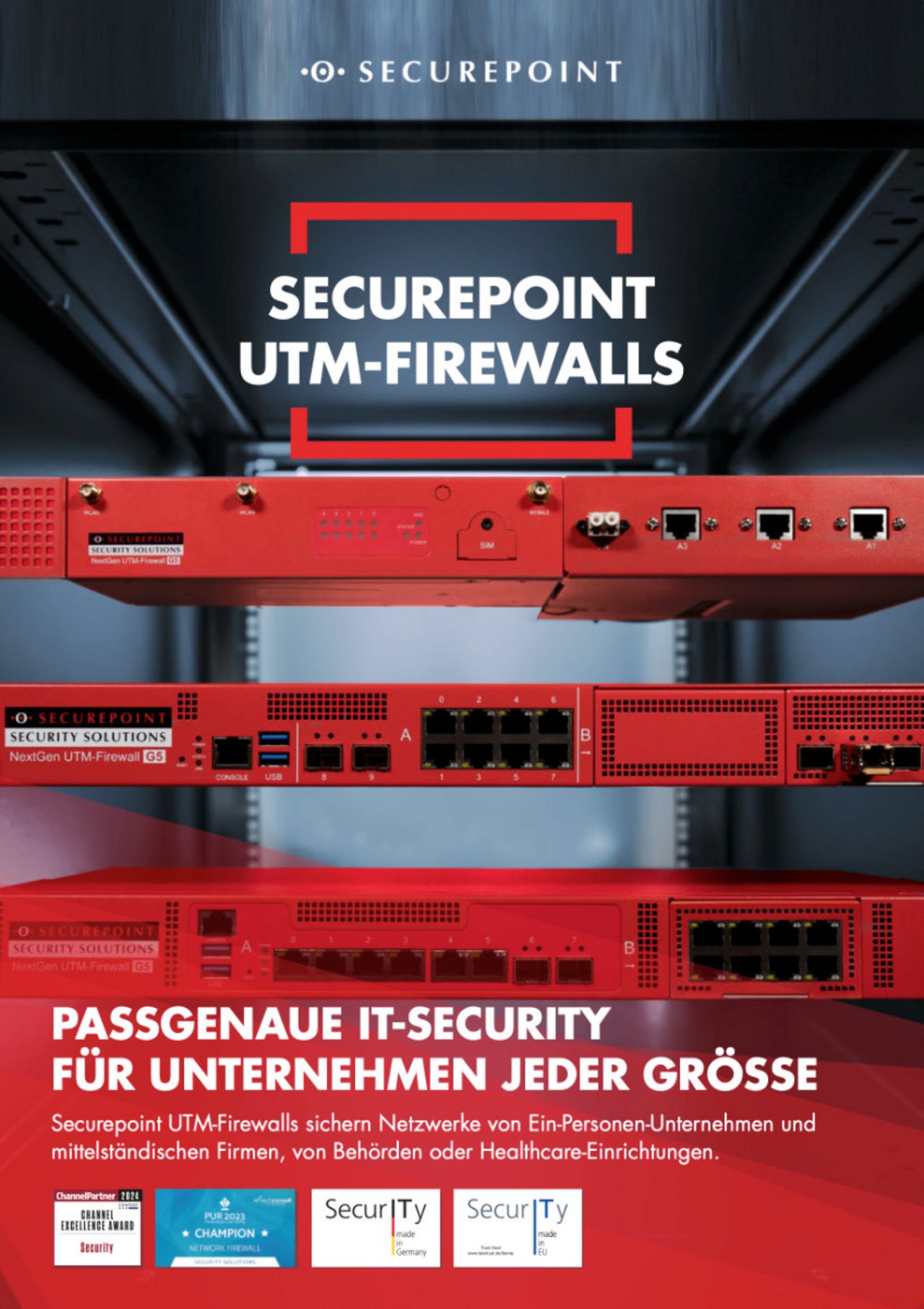 Titel des Prospekts für Securepoint UTM Firewall.