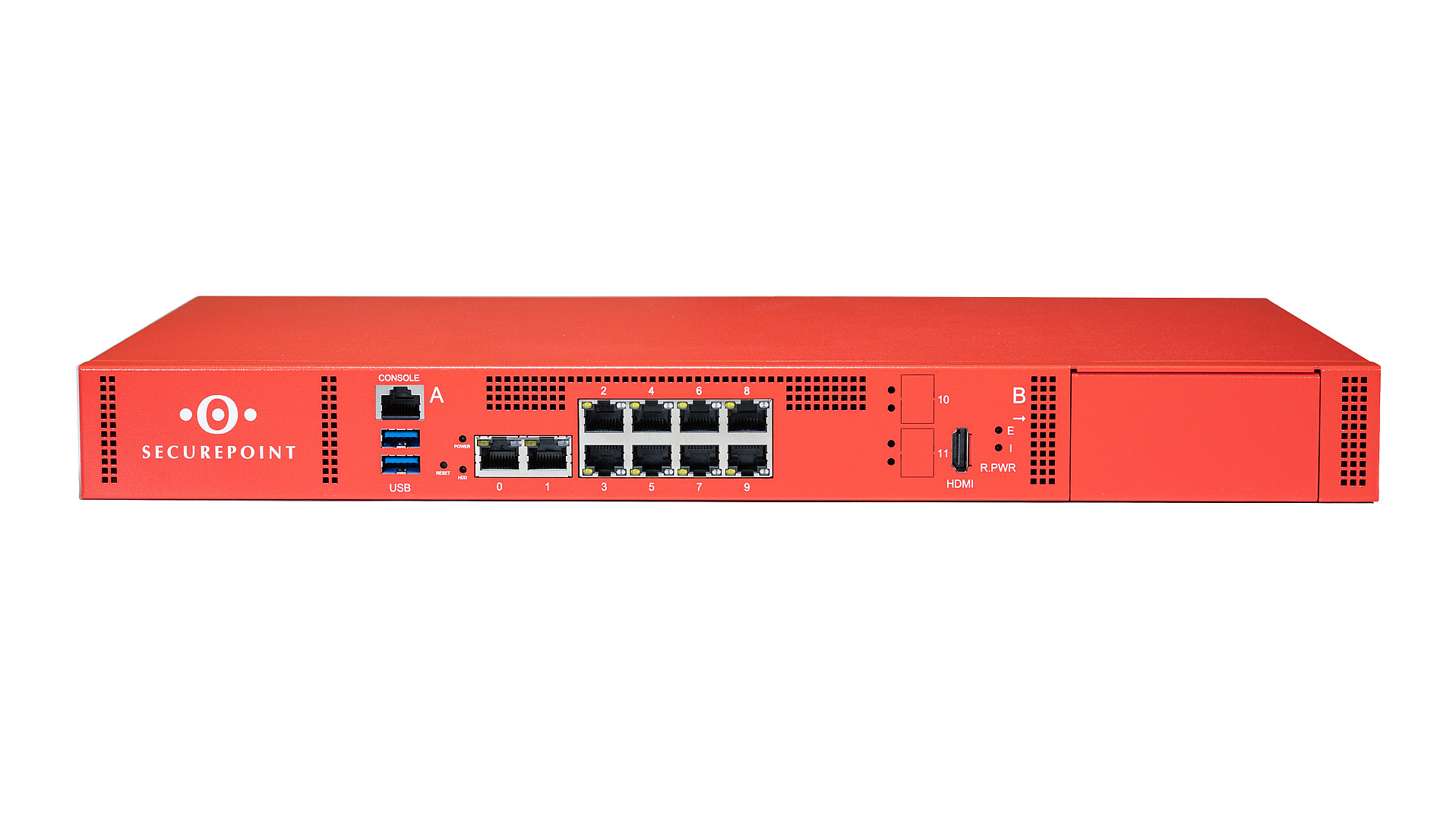 Securepoint RC300S G6 – Front view Front view of the RC300S G6 firewall