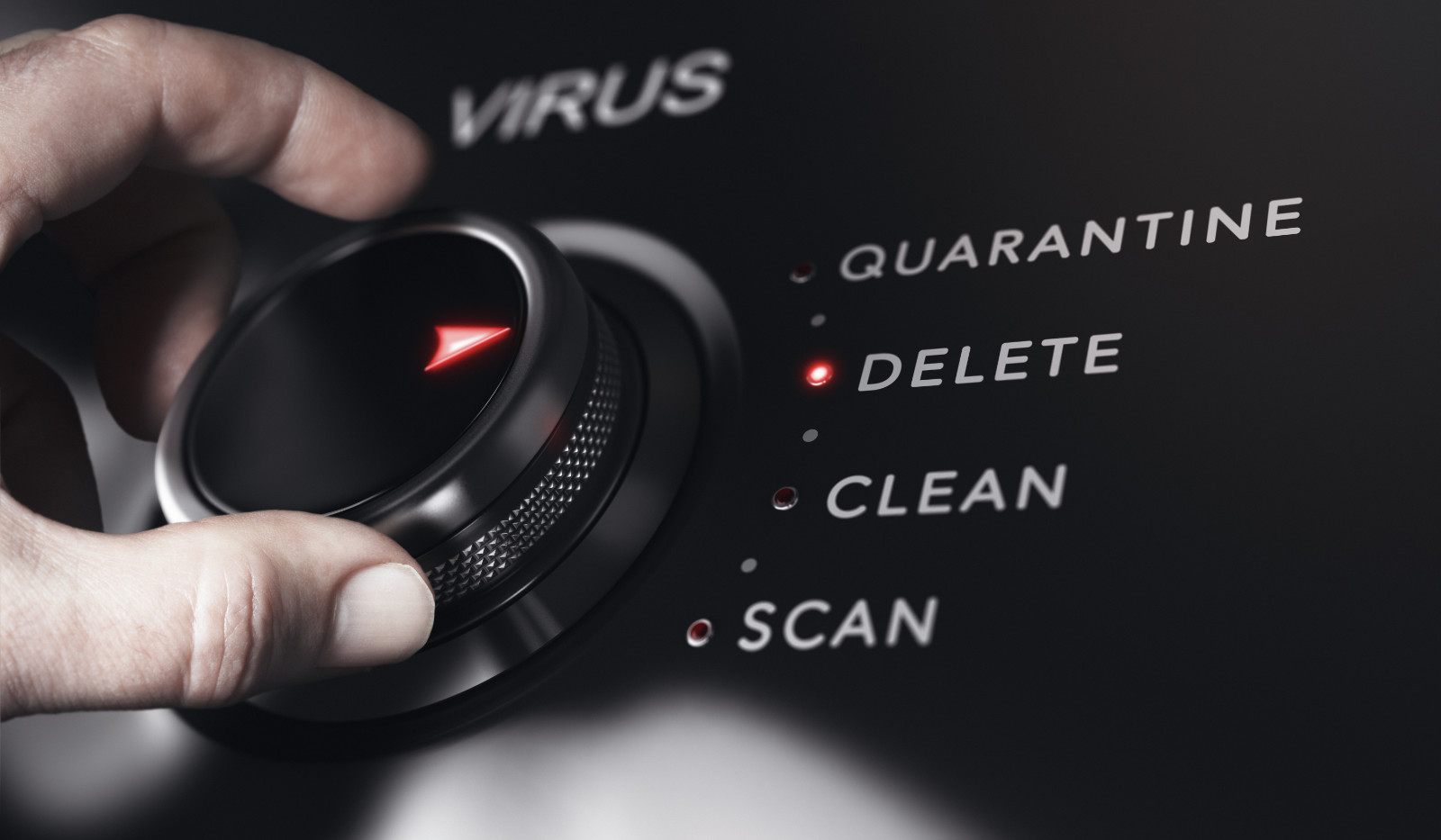 Securepoint Antivirus PRO as a Service. Antivirus dial is turned to delete