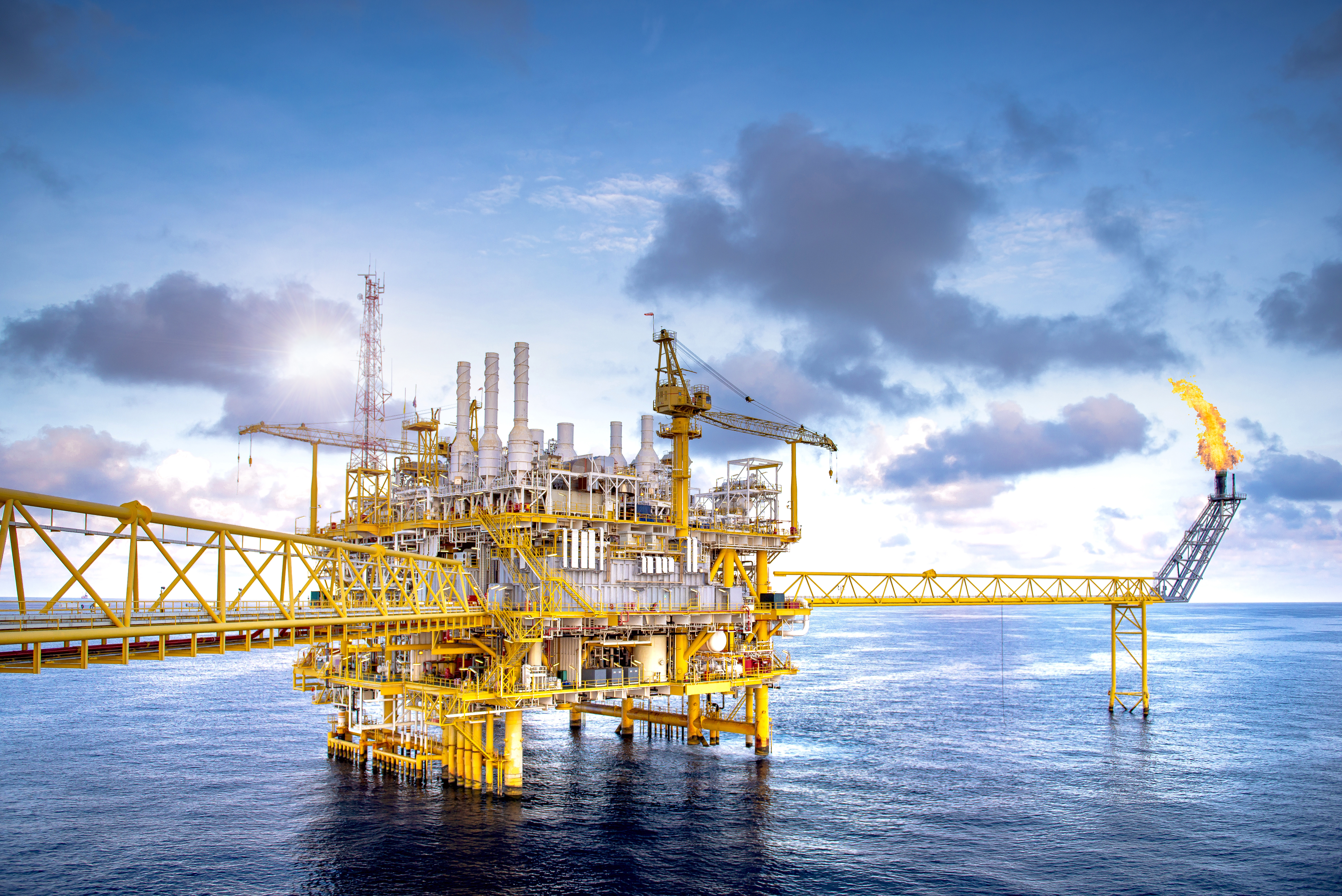 Offshore plants have a high demand An oil rig on the high seas