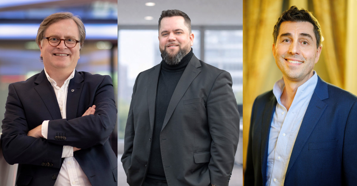 Andreas Lüning (l.), René Hofmann (m.), Joe Pichlmayr (r.) Bildcollage der drei Geschäftsführer
